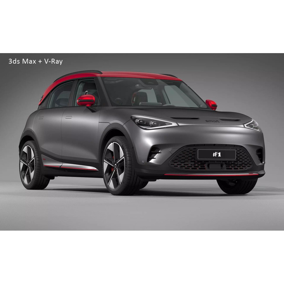 2023 Smart #1 Brabus 3D Model – High Poly Car Asset, FBX, OBJ - View 28