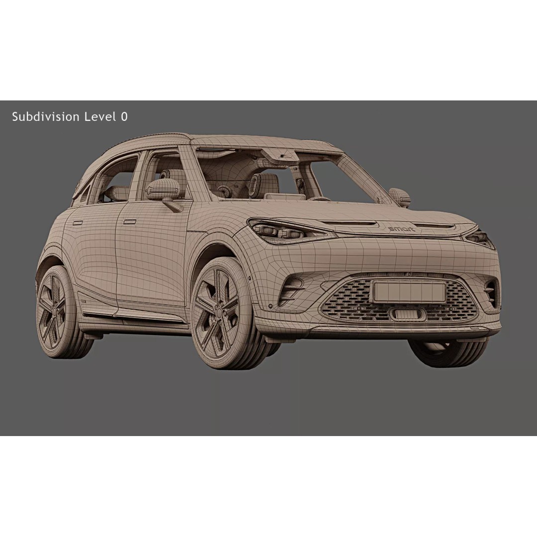 2023 Smart #1 Brabus 3D Model – High Poly Car Asset, FBX, OBJ - View 29