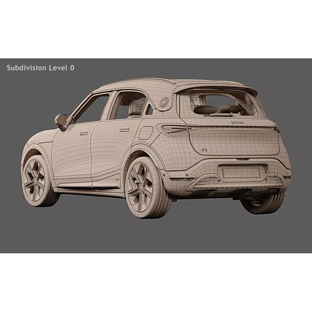 2023 Smart #1 Brabus 3D Model – High Poly Car Asset, FBX, OBJ - View 30
