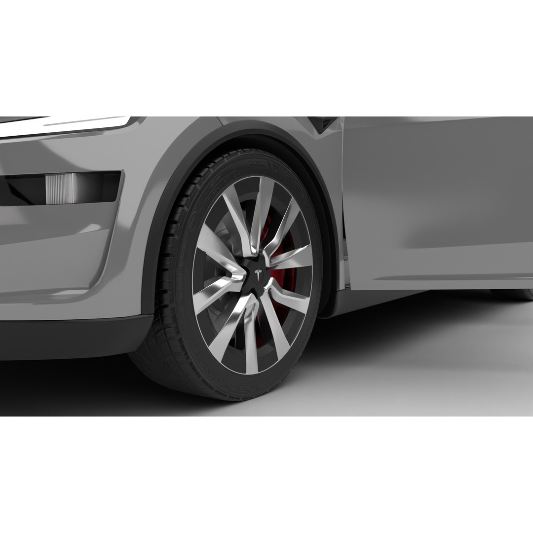 Tesla Model Y 2025 3D Model – High Poly Rigged Car Asset, FBX, Blender - View 13