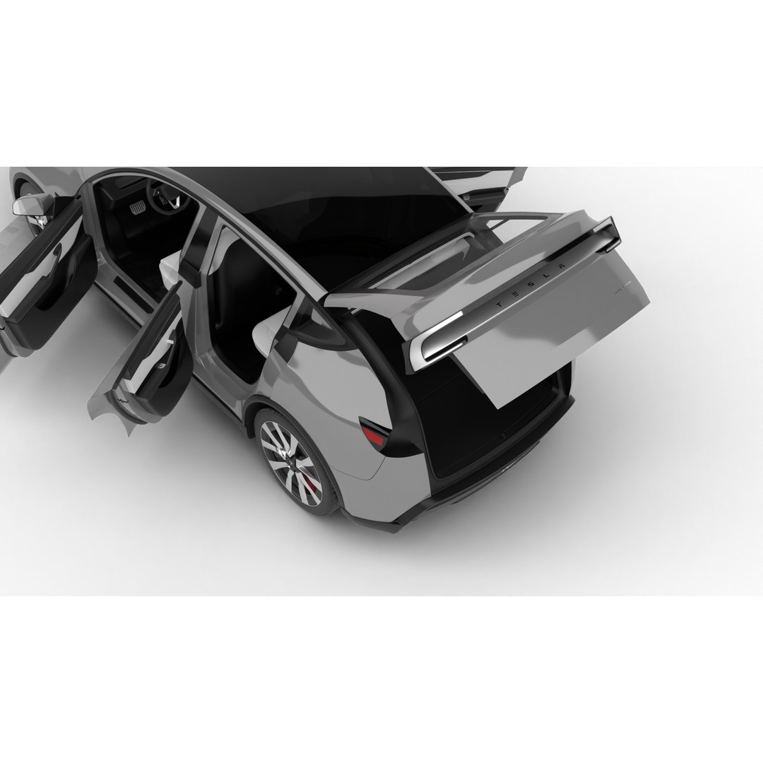 Tesla Model Y 2025 3D Model – High Poly Rigged Car Asset, FBX, Blender - View 14