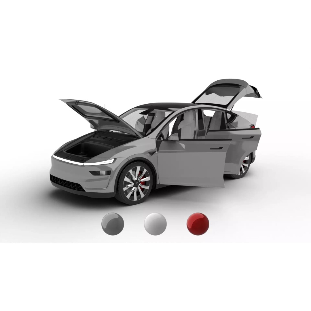 Tesla Model Y 2025 3D Model – High Poly Rigged Car Asset, FBX, Blender - View 2