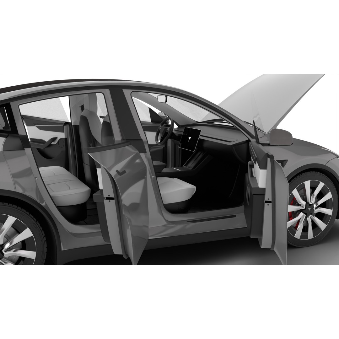 Tesla Model Y 2025 3D Model – High Poly Rigged Car Asset, FBX, Blender - View 26
