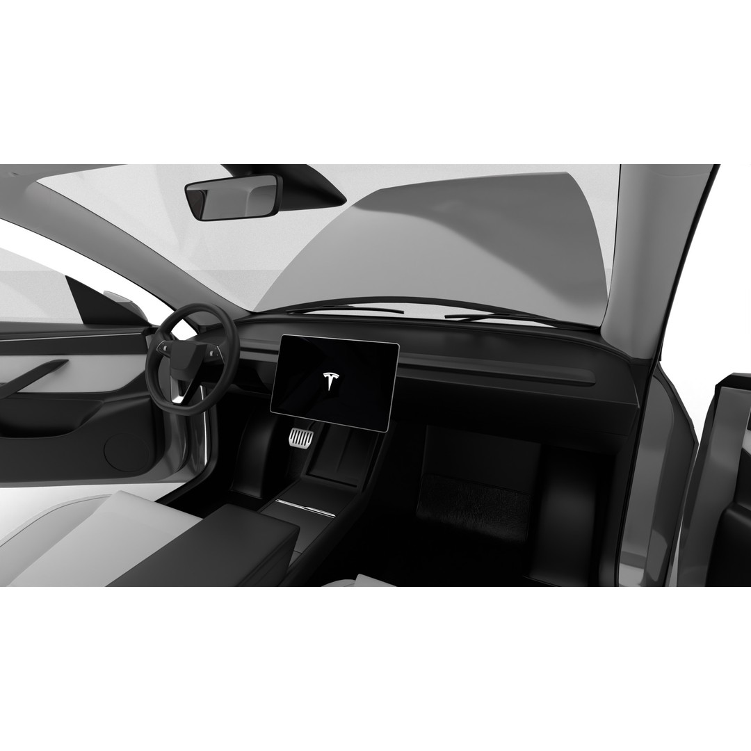 Tesla Model Y 2025 3D Model – High Poly Rigged Car Asset, FBX, Blender - View 28