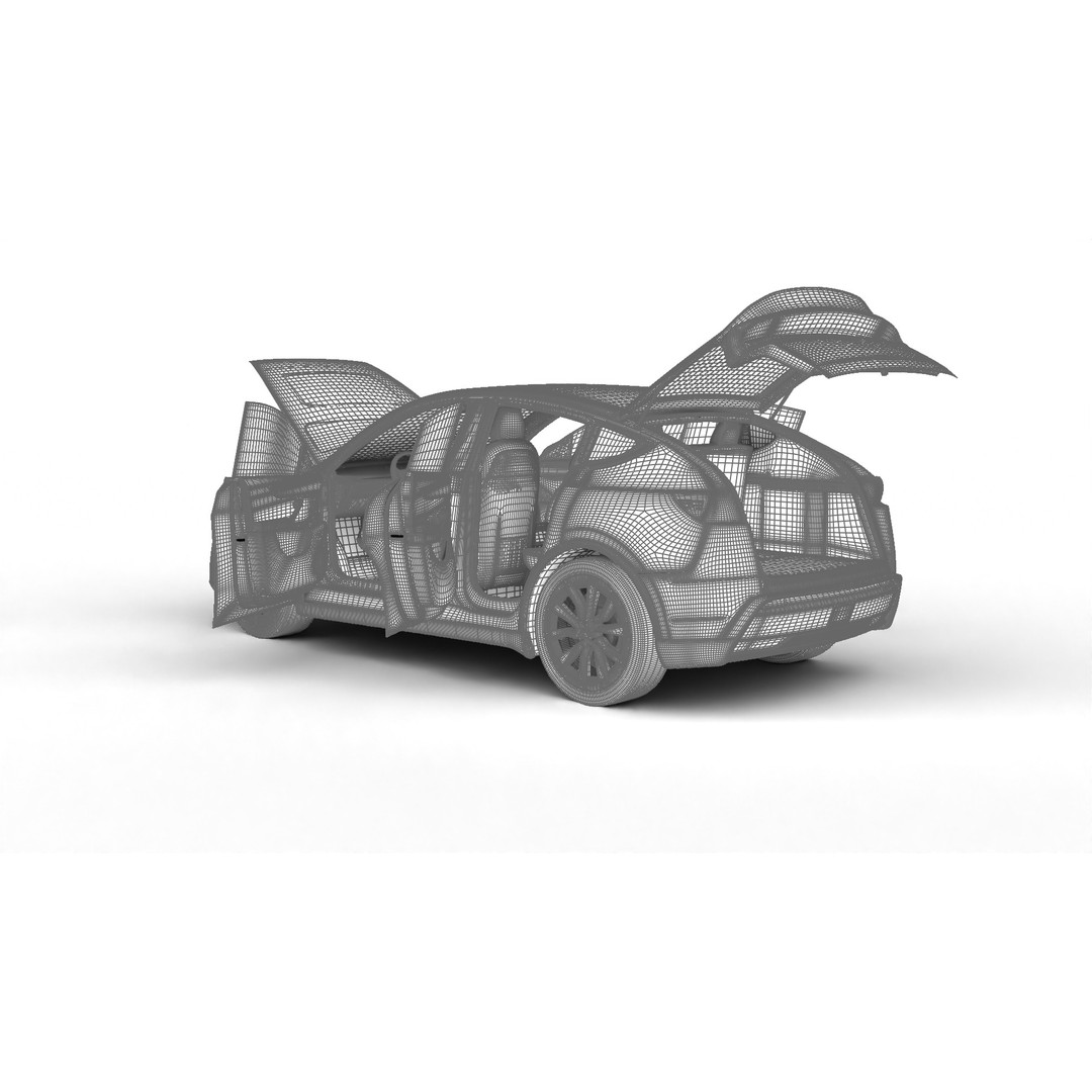 Tesla Model Y 2025 3D Model – High Poly Rigged Car Asset, FBX, Blender - View 29
