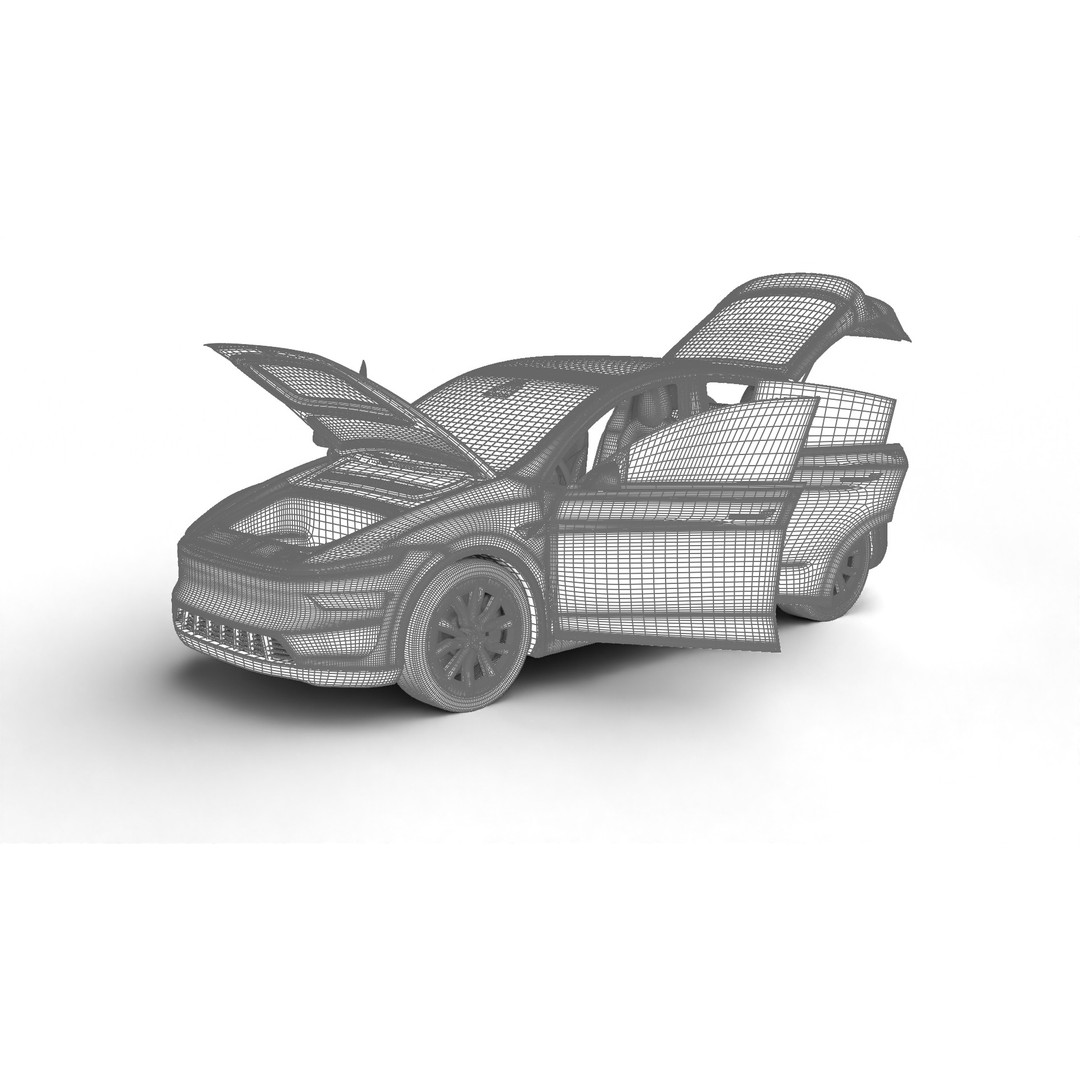 Tesla Model Y 2025 3D Model – High Poly Rigged Car Asset, FBX, Blender - View 33