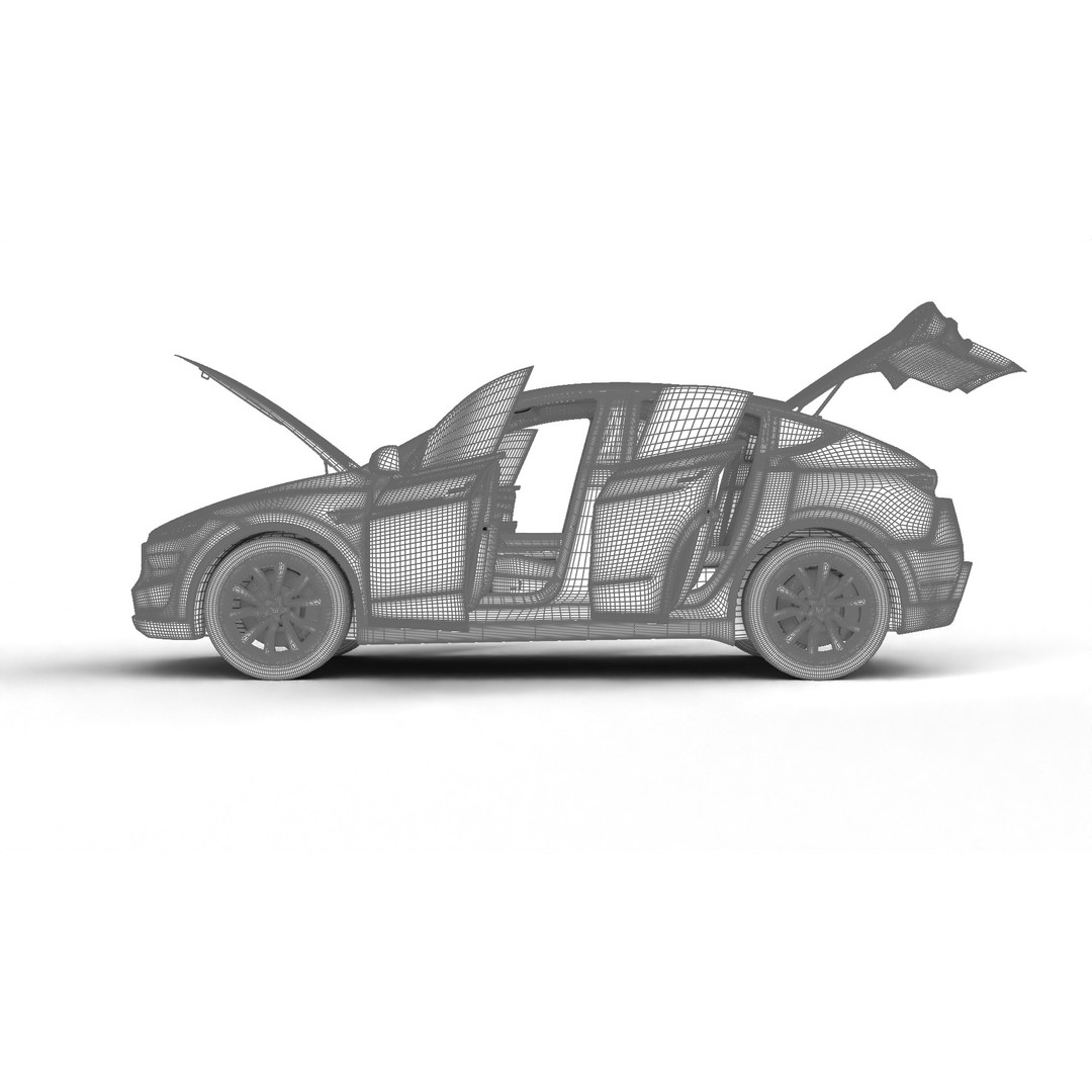Tesla Model Y 2025 3D Model – High Poly Rigged Car Asset, FBX, Blender - View 38