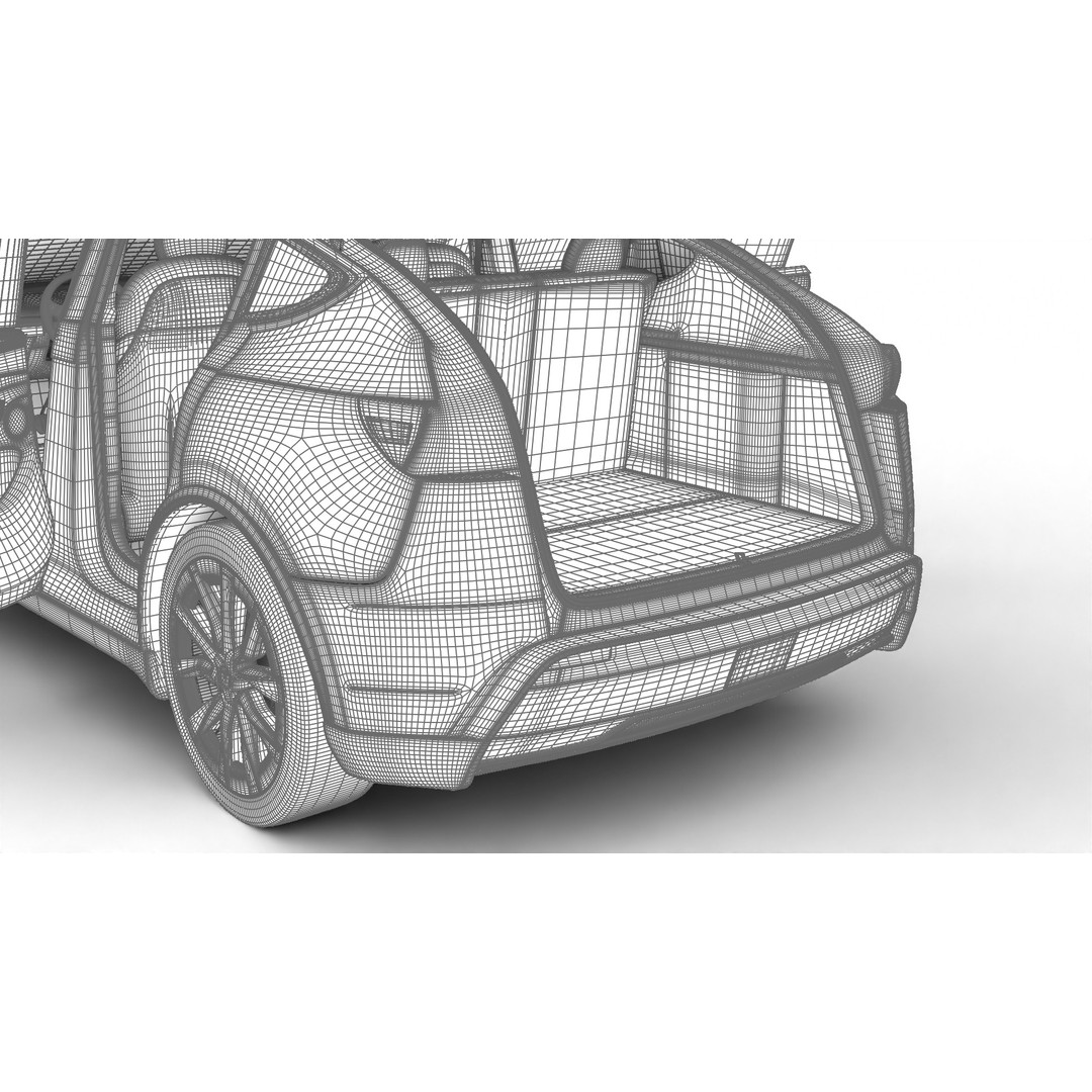 Tesla Model Y 2025 3D Model – High Poly Rigged Car Asset, FBX, Blender - View 44