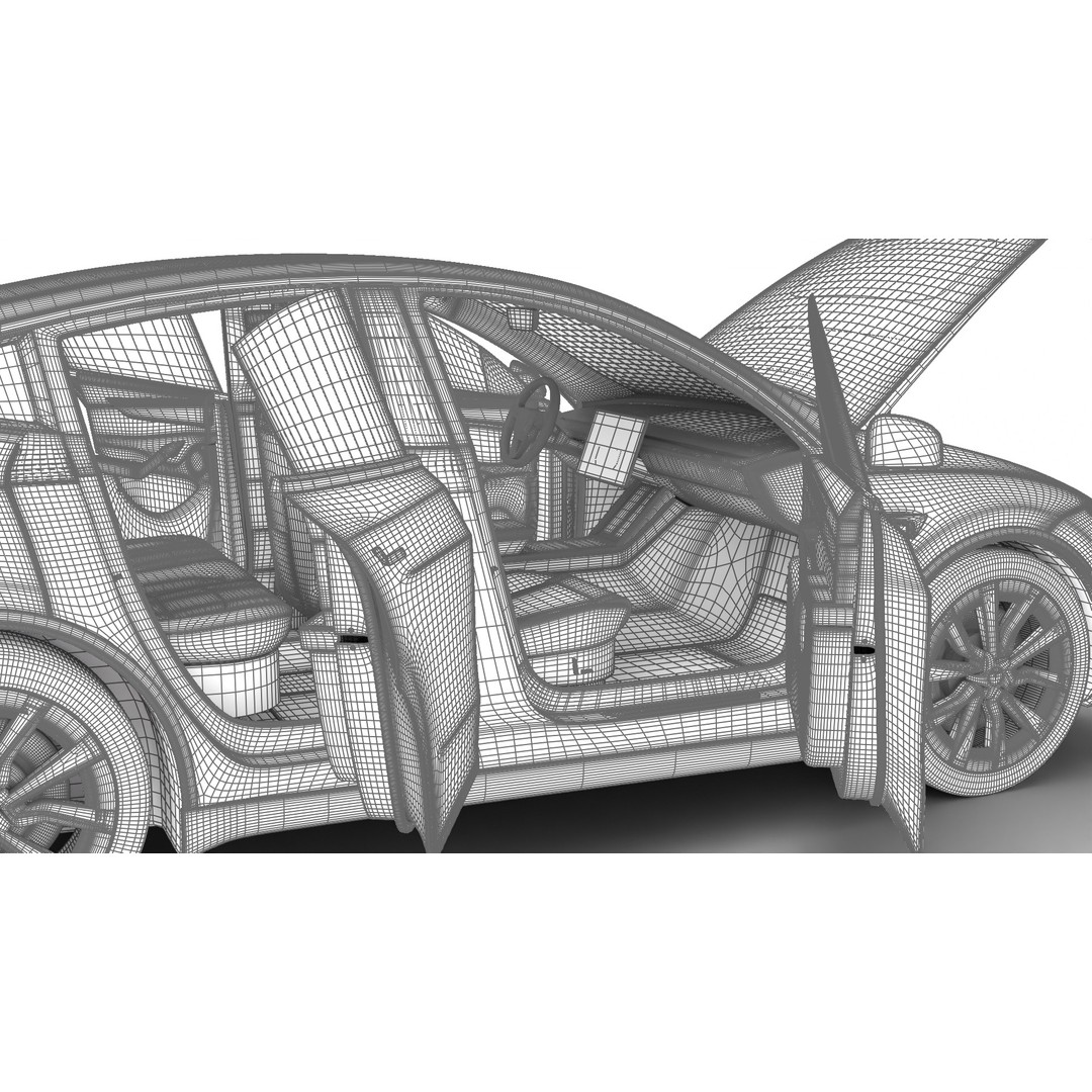 Tesla Model Y 2025 3D Model – High Poly Rigged Car Asset, FBX, Blender - View 47