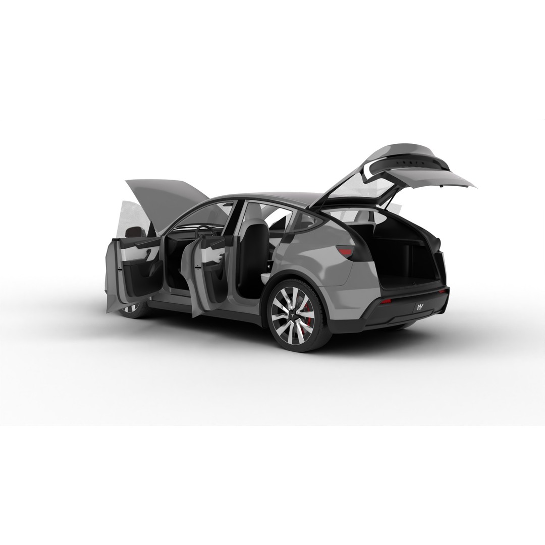 Tesla Model Y 2025 3D Model – High Poly Rigged Car Asset, FBX, Blender - View 5