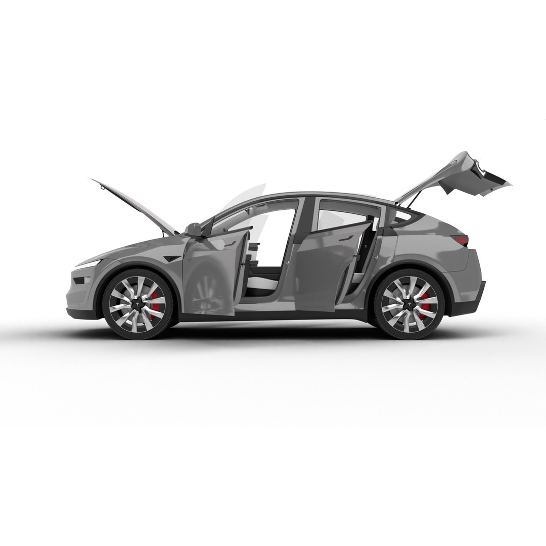 Tesla Model Y 2025 3D Model – High Poly Rigged Car Asset, FBX, Blender - View 6