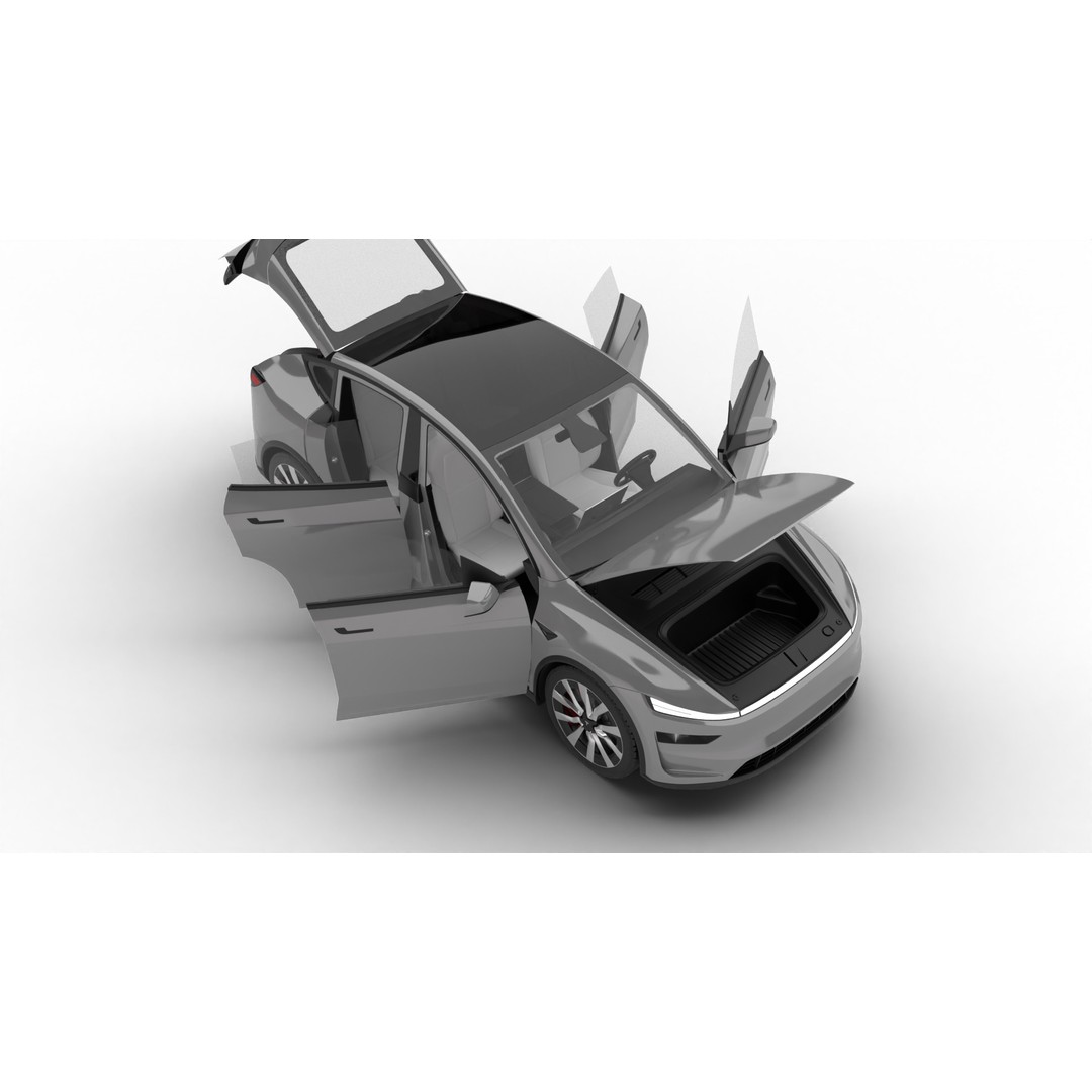 Tesla Model Y 2025 3D Model – High Poly Rigged Car Asset, FBX, Blender - View 9