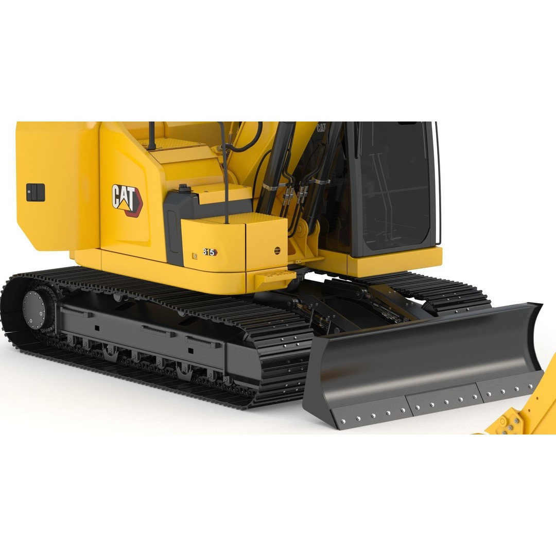 CAT 315 Excavator 3D Model – High-Quality Game Asset, FBX & OBJ - View 14