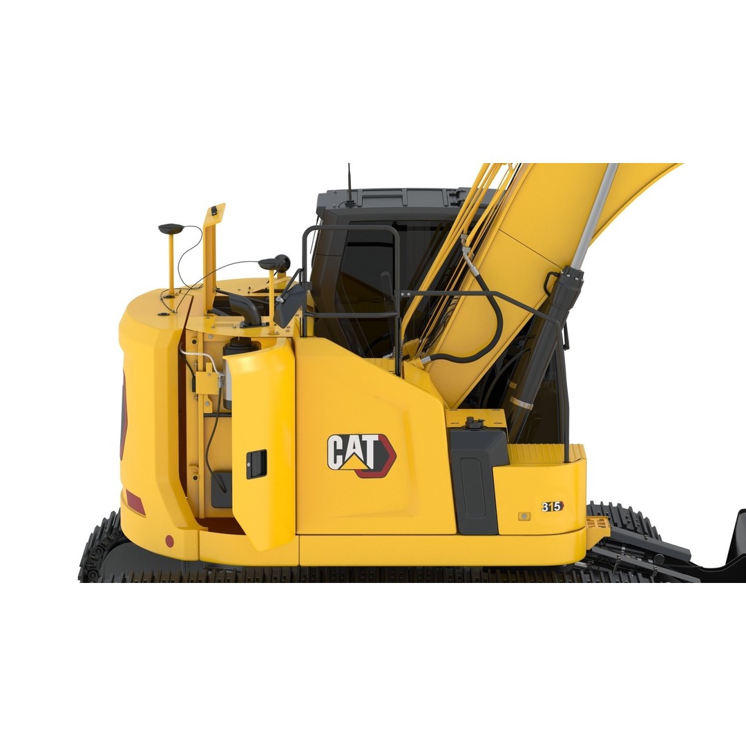 CAT 315 Excavator 3D Model – High-Quality Game Asset, FBX & OBJ - View 15