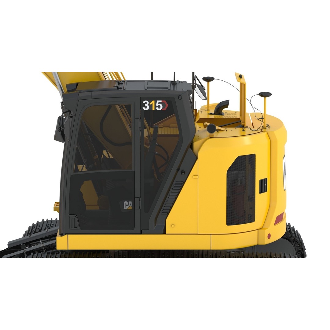 CAT 315 Excavator 3D Model – High-Quality Game Asset, FBX & OBJ - View 19
