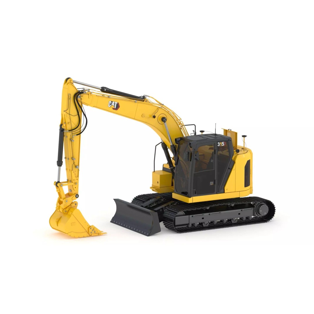 CAT 315 Excavator 3D Model – High-Quality Game Asset, FBX & OBJ - View 2