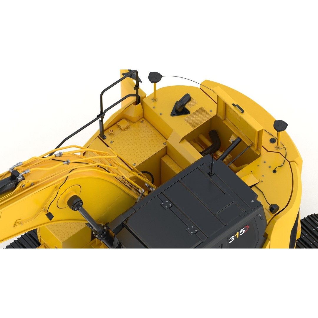 CAT 315 Excavator 3D Model – High-Quality Game Asset, FBX & OBJ - View 20