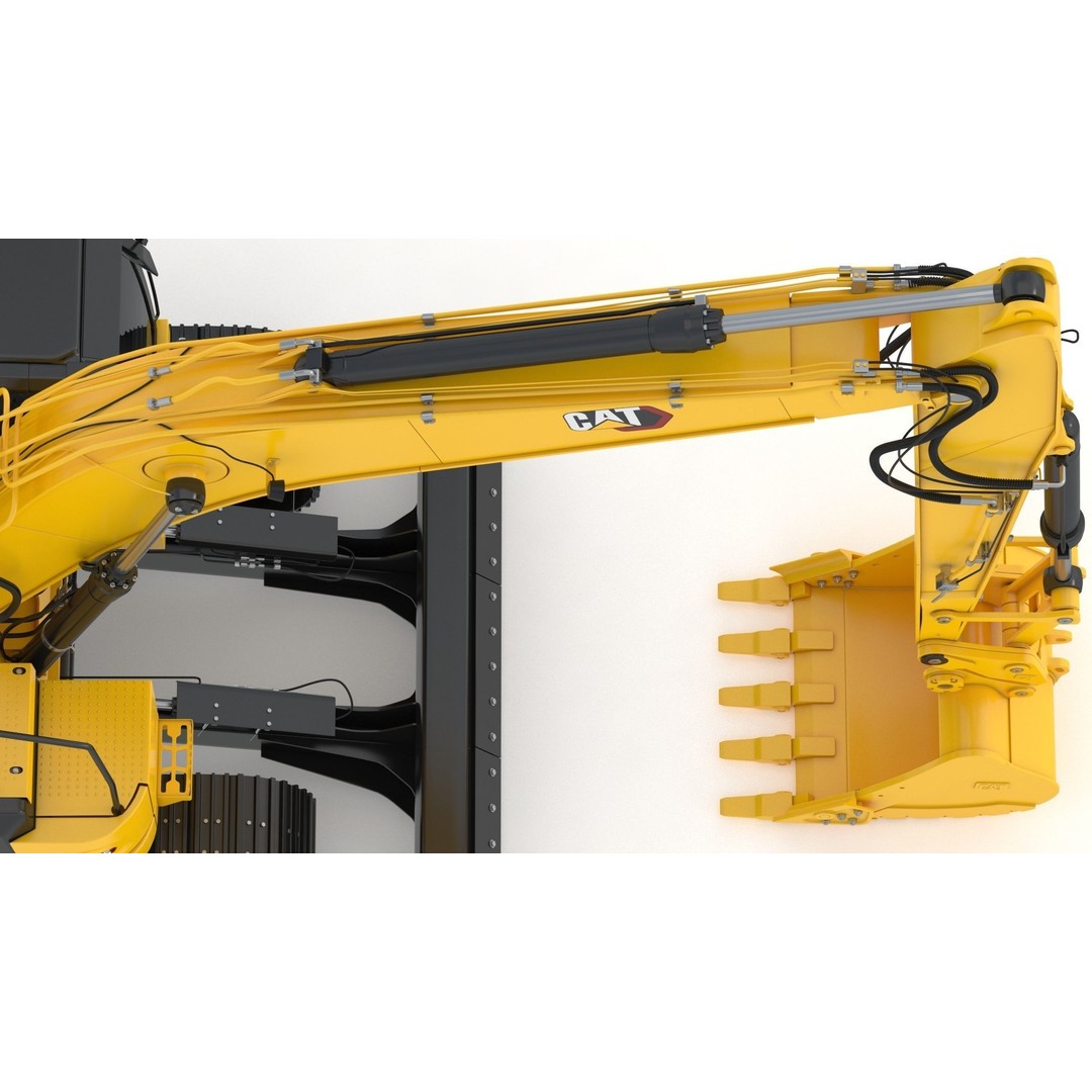 CAT 315 Excavator 3D Model – High-Quality Game Asset, FBX & OBJ - View 21