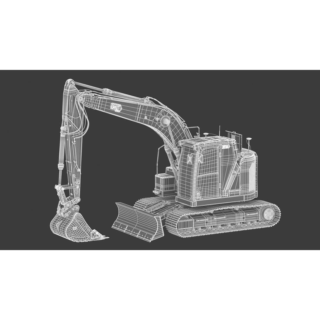 CAT 315 Excavator 3D Model – High-Quality Game Asset, FBX & OBJ - View 23