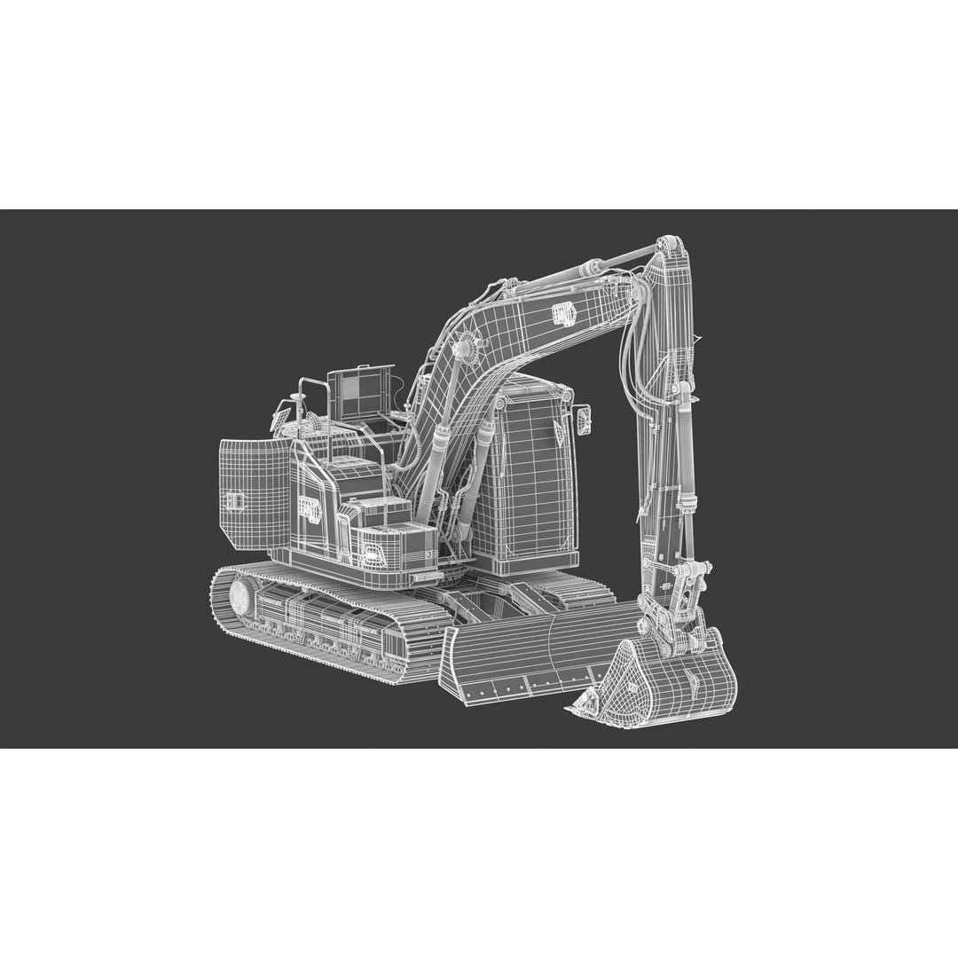 CAT 315 Excavator 3D Model – High-Quality Game Asset, FBX & OBJ - View 25