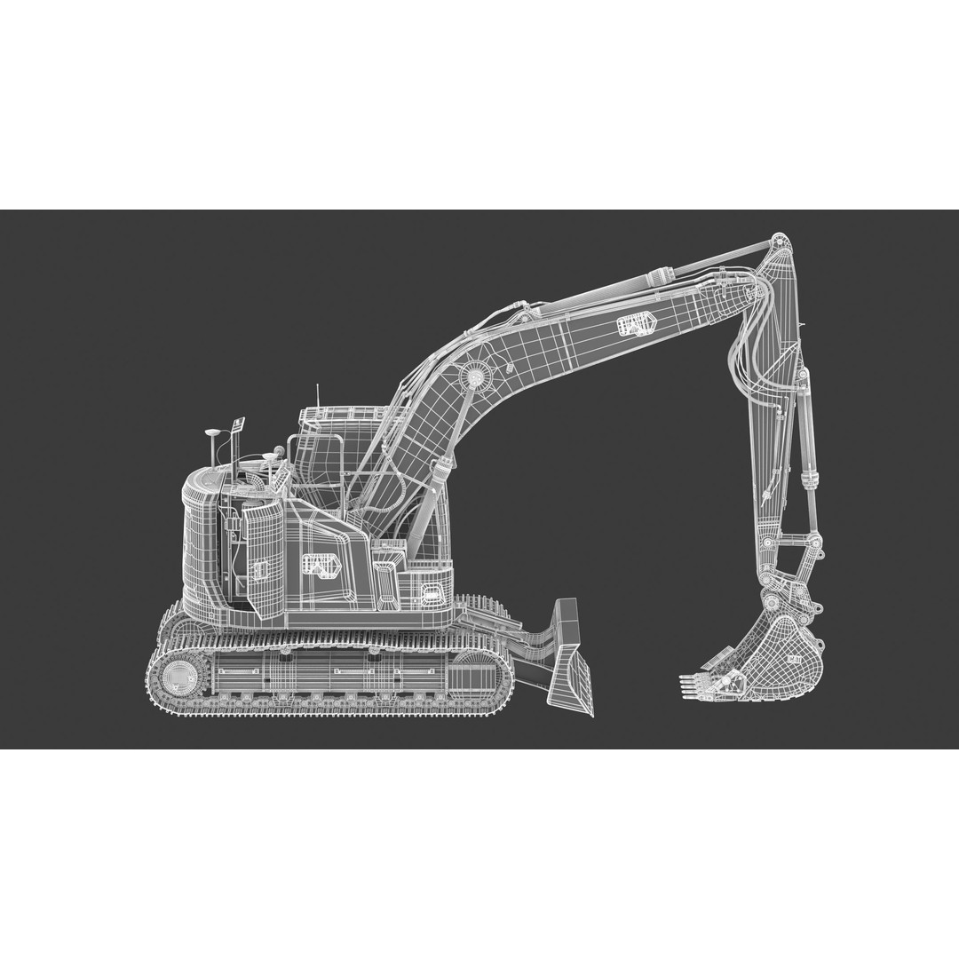 CAT 315 Excavator 3D Model – High-Quality Game Asset, FBX & OBJ - View 26