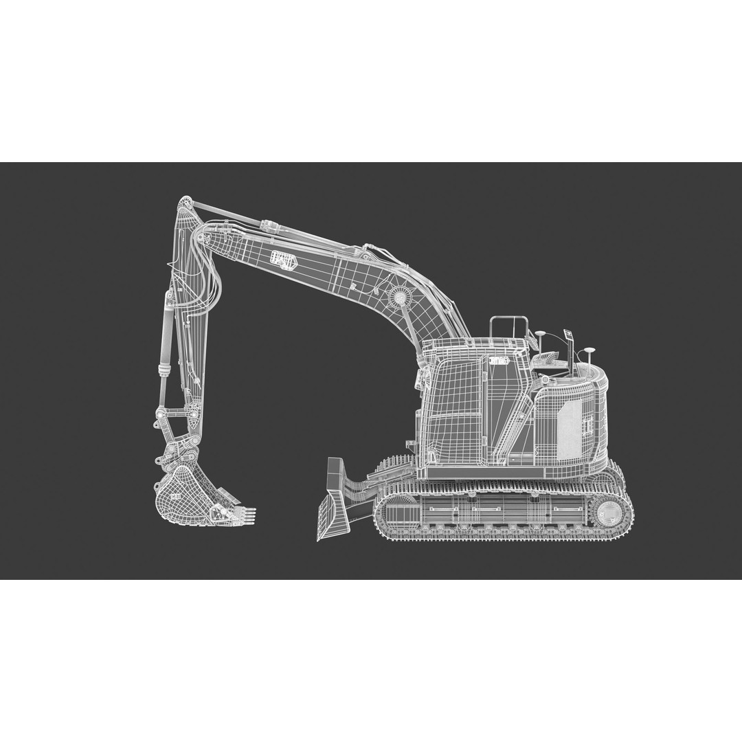 CAT 315 Excavator 3D Model – High-Quality Game Asset, FBX & OBJ - View 30