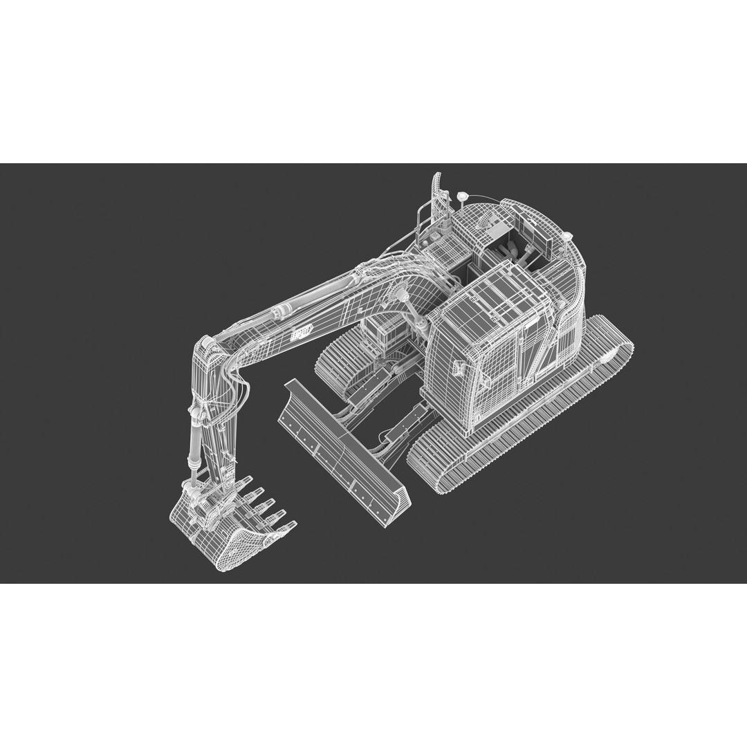 CAT 315 Excavator 3D Model – High-Quality Game Asset, FBX & OBJ - View 31