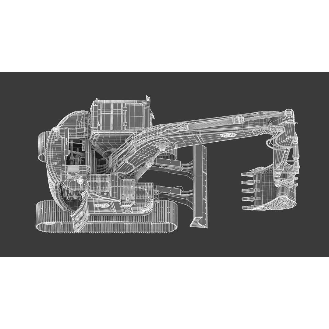 CAT 315 Excavator 3D Model – High-Quality Game Asset, FBX & OBJ - View 32
