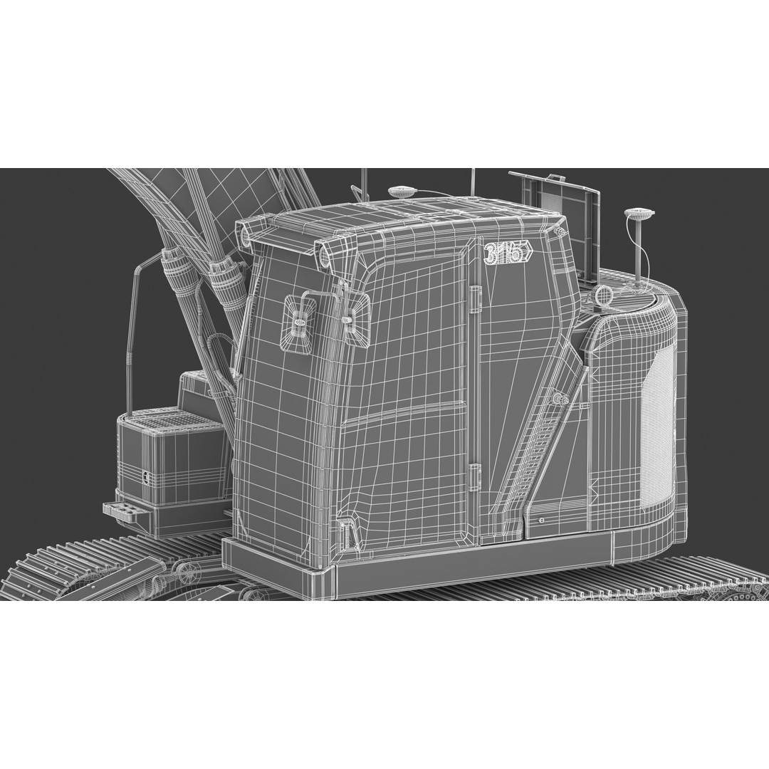 CAT 315 Excavator 3D Model – High-Quality Game Asset, FBX & OBJ - View 33