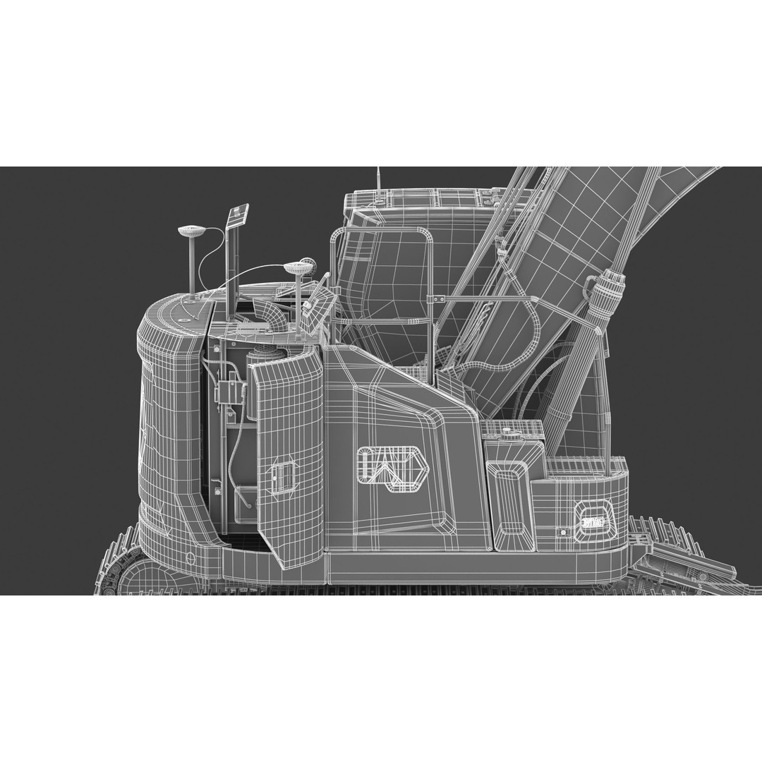 CAT 315 Excavator 3D Model – High-Quality Game Asset, FBX & OBJ - View 36