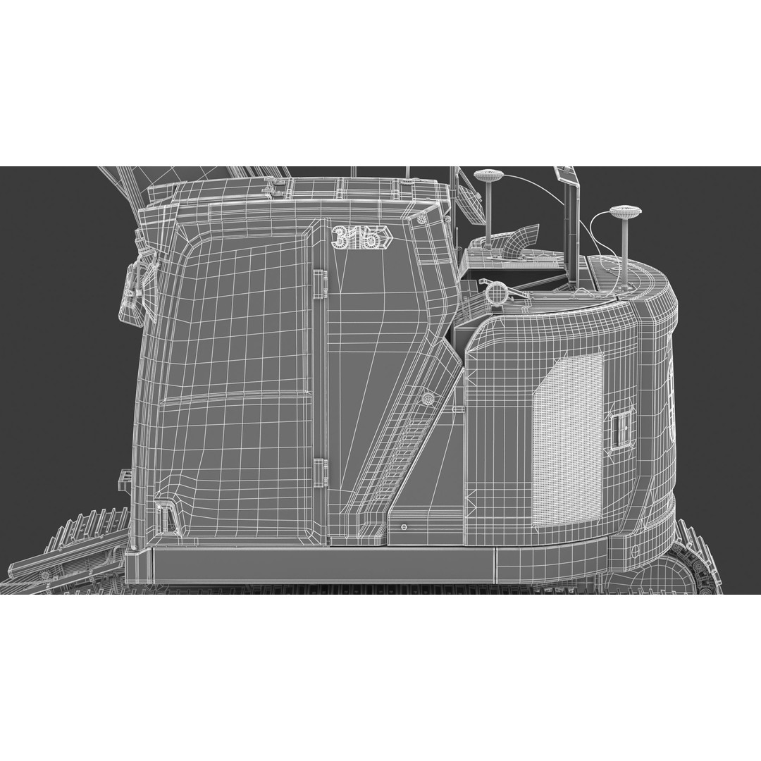 CAT 315 Excavator 3D Model – High-Quality Game Asset, FBX & OBJ - View 40