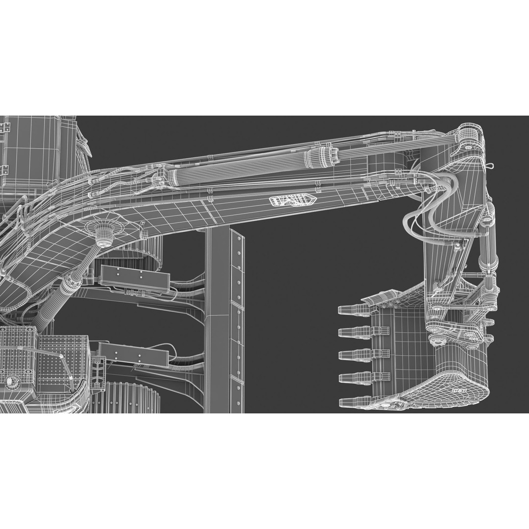 CAT 315 Excavator 3D Model – High-Quality Game Asset, FBX & OBJ - View 42