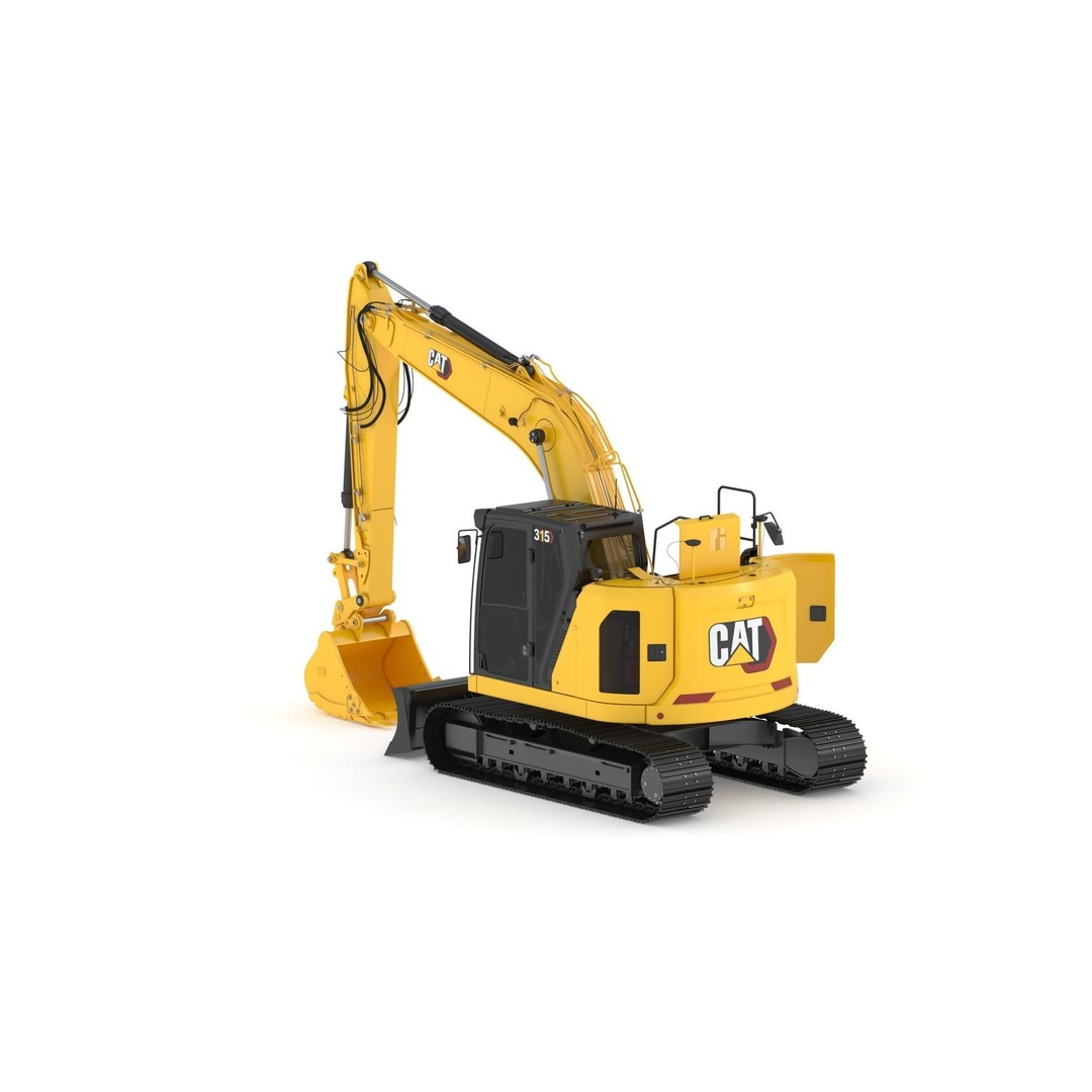 CAT 315 Excavator 3D Model – High-Quality Game Asset, FBX & OBJ - View 8
