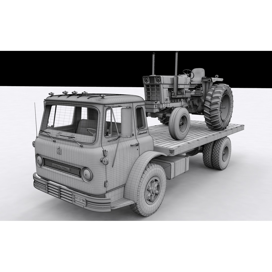 International Loadstar Truck 3D Model – Classic Vehicle, FBX, OBJ - View 25