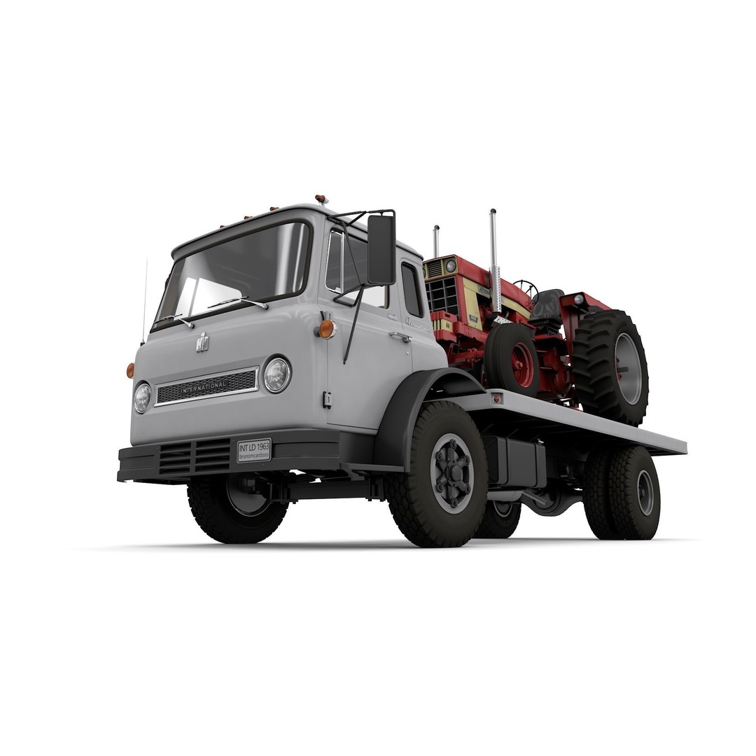 International Loadstar Truck 3D Model – Classic Vehicle, FBX, OBJ - View 4