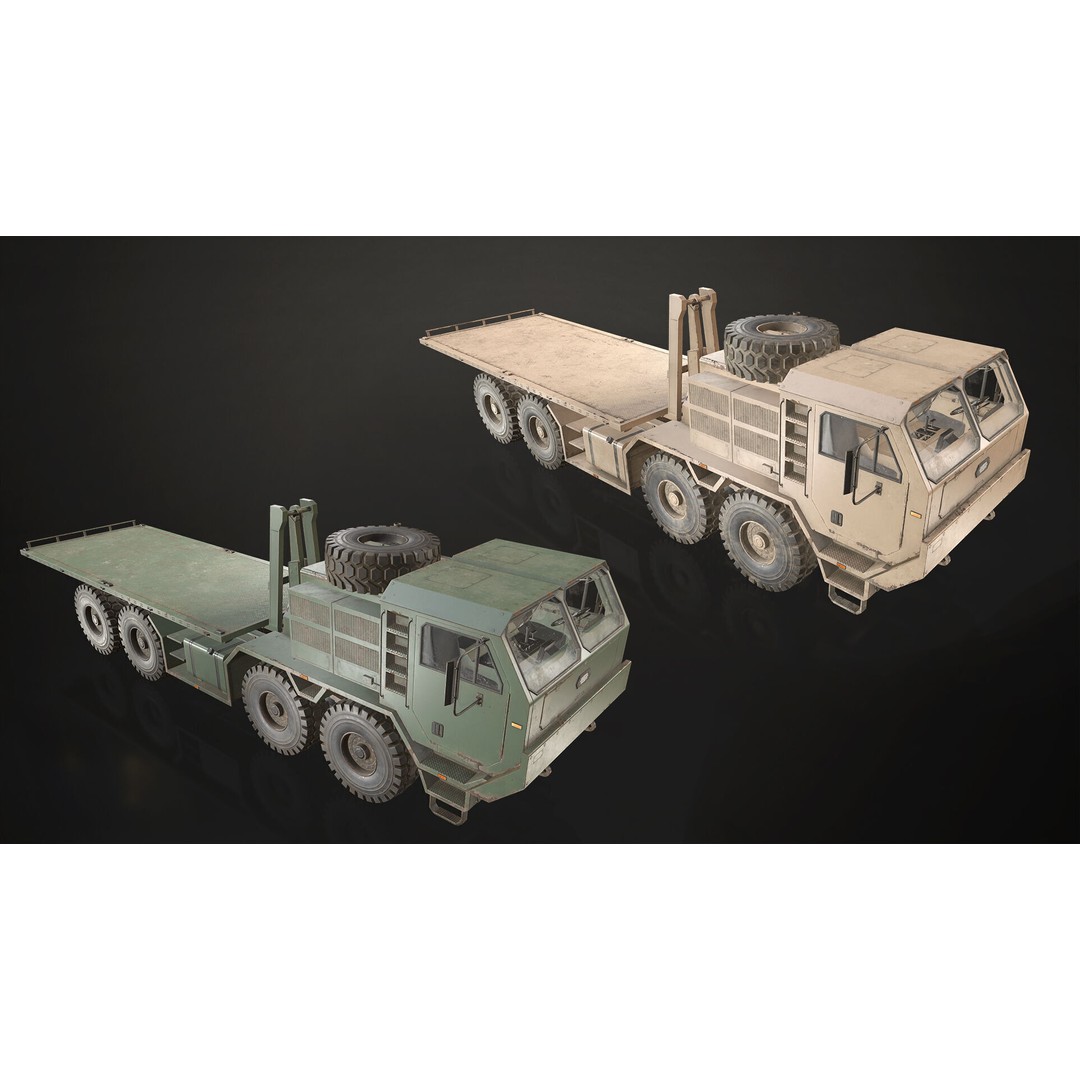 Heavy Military Truck 3D Model – Low Poly Game Ready, FBX, OBJ - View 10