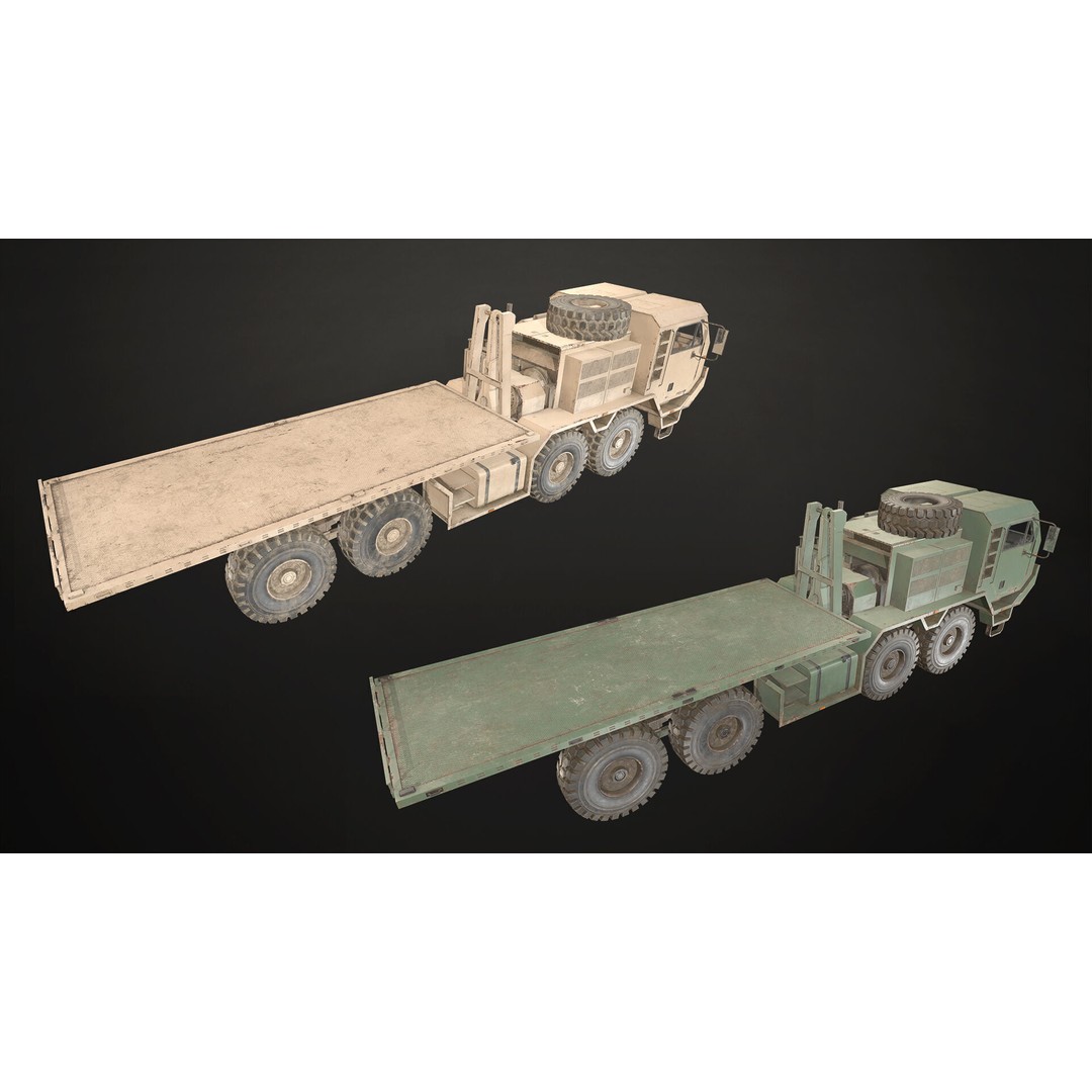 Heavy Military Truck 3D Model – Low Poly Game Ready, FBX, OBJ - View 11