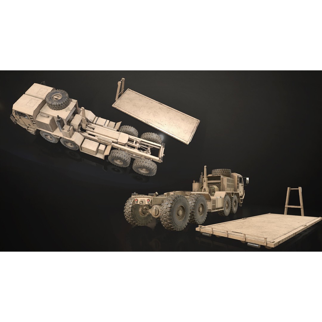 Heavy Military Truck 3D Model – Low Poly Game Ready, FBX, OBJ - View 12