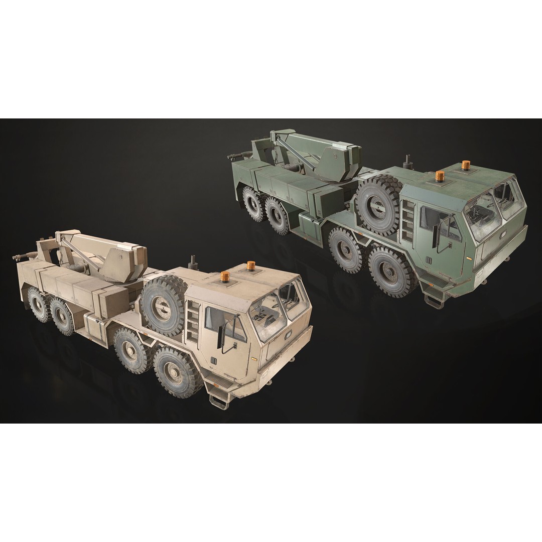 Heavy Military Truck 3D Model – Low Poly Game Ready, FBX, OBJ - View 15