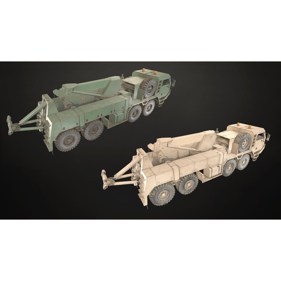 Heavy Military Truck 3D Model – Low Poly Game Ready, FBX, OBJ - View 16