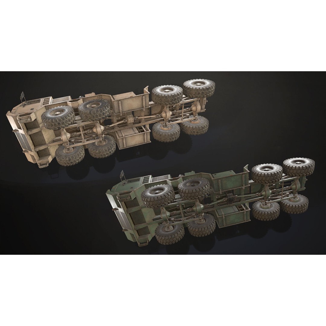 Heavy Military Truck 3D Model – Low Poly Game Ready, FBX, OBJ - View 26