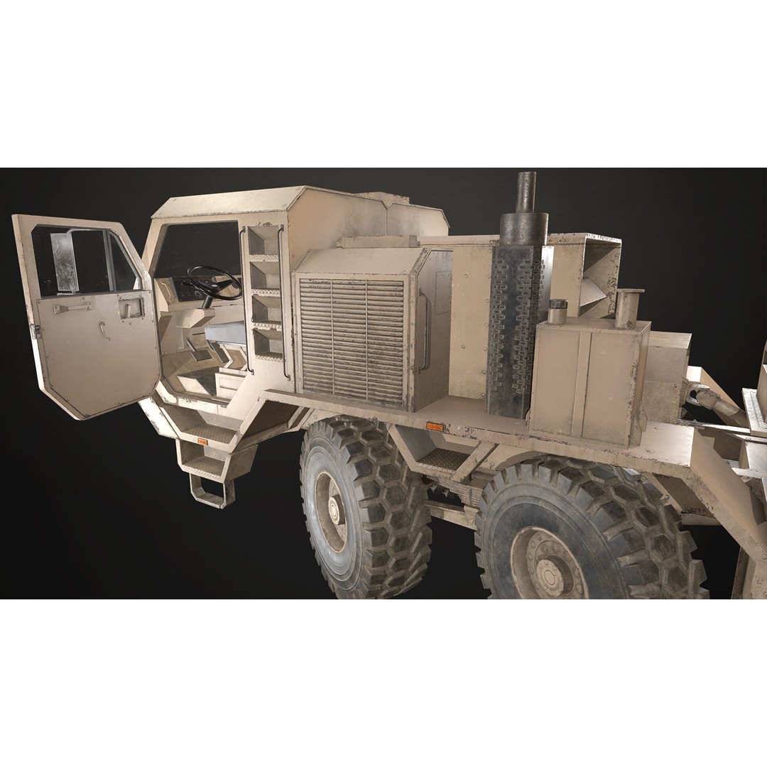 Heavy Military Truck 3D Model – Low Poly Game Ready, FBX, OBJ - View 27