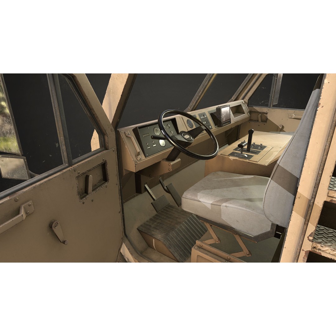 Heavy Military Truck 3D Model – Low Poly Game Ready, FBX, OBJ - View 29