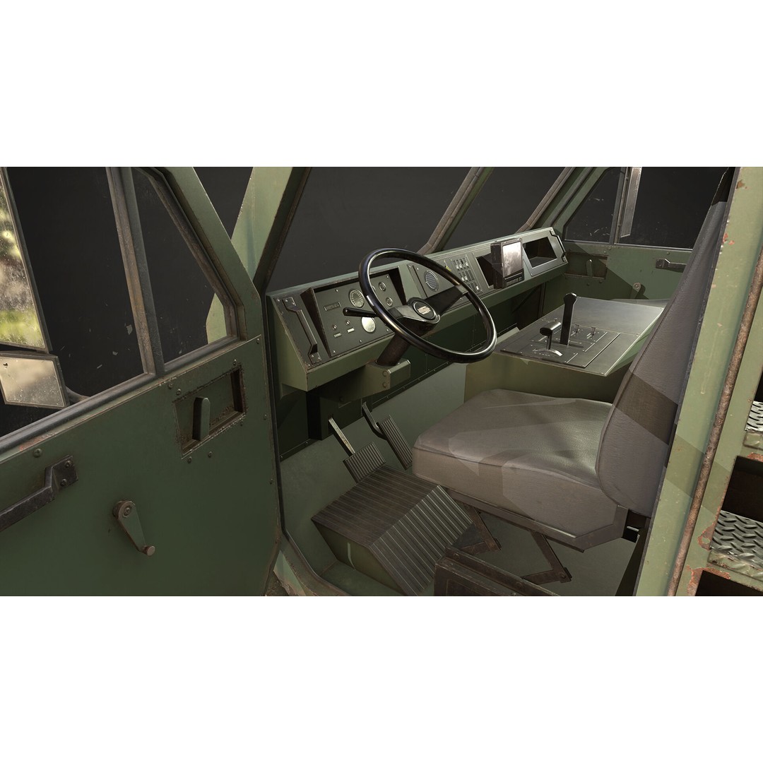 Heavy Military Truck 3D Model – Low Poly Game Ready, FBX, OBJ - View 30