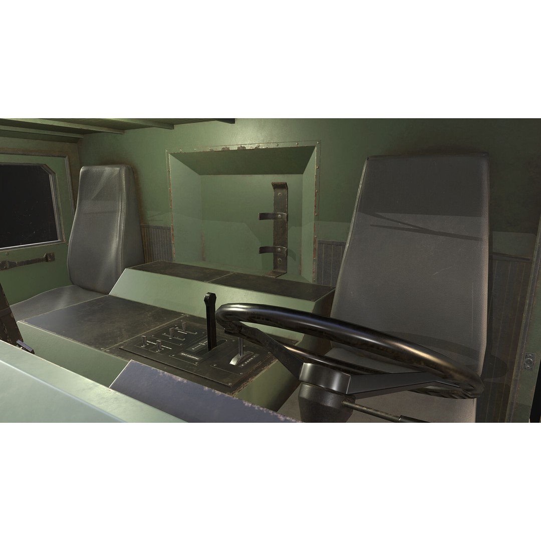 Heavy Military Truck 3D Model – Low Poly Game Ready, FBX, OBJ - View 34