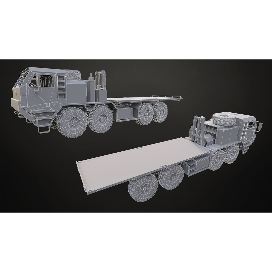 Heavy Military Truck 3D Model – Low Poly Game Ready, FBX, OBJ - View 36