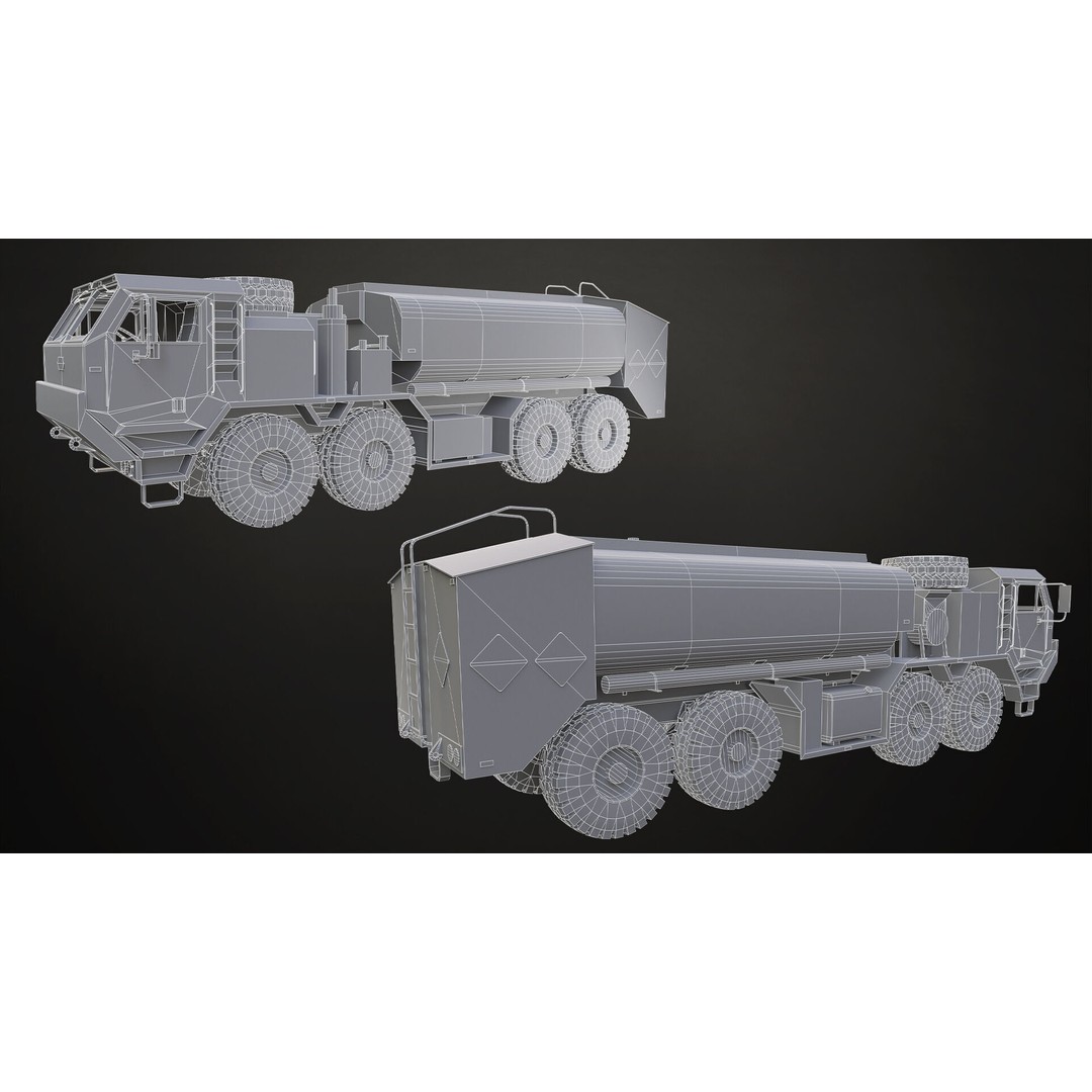 Heavy Military Truck 3D Model – Low Poly Game Ready, FBX, OBJ - View 37