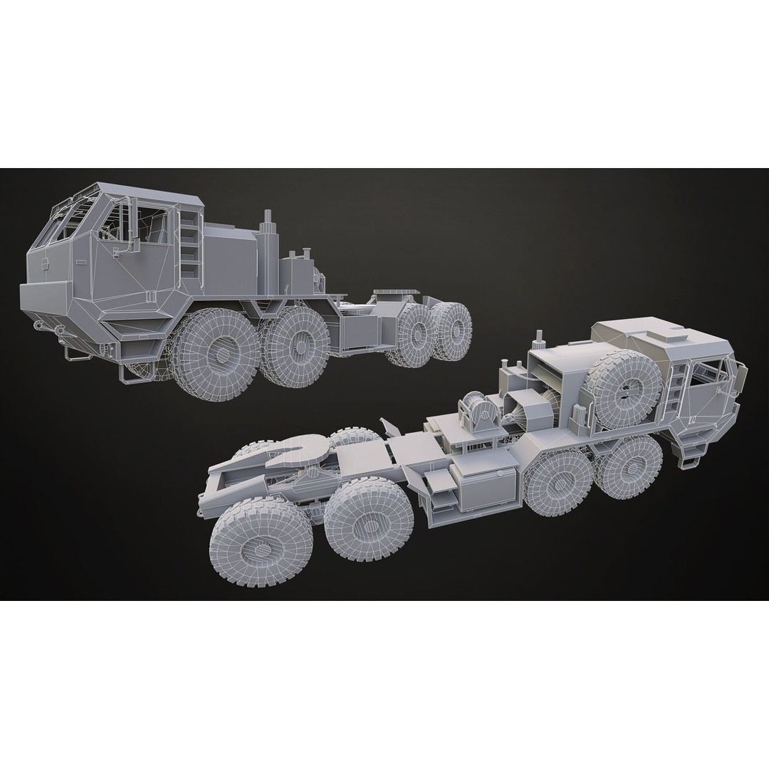 Heavy Military Truck 3D Model – Low Poly Game Ready, FBX, OBJ - View 38