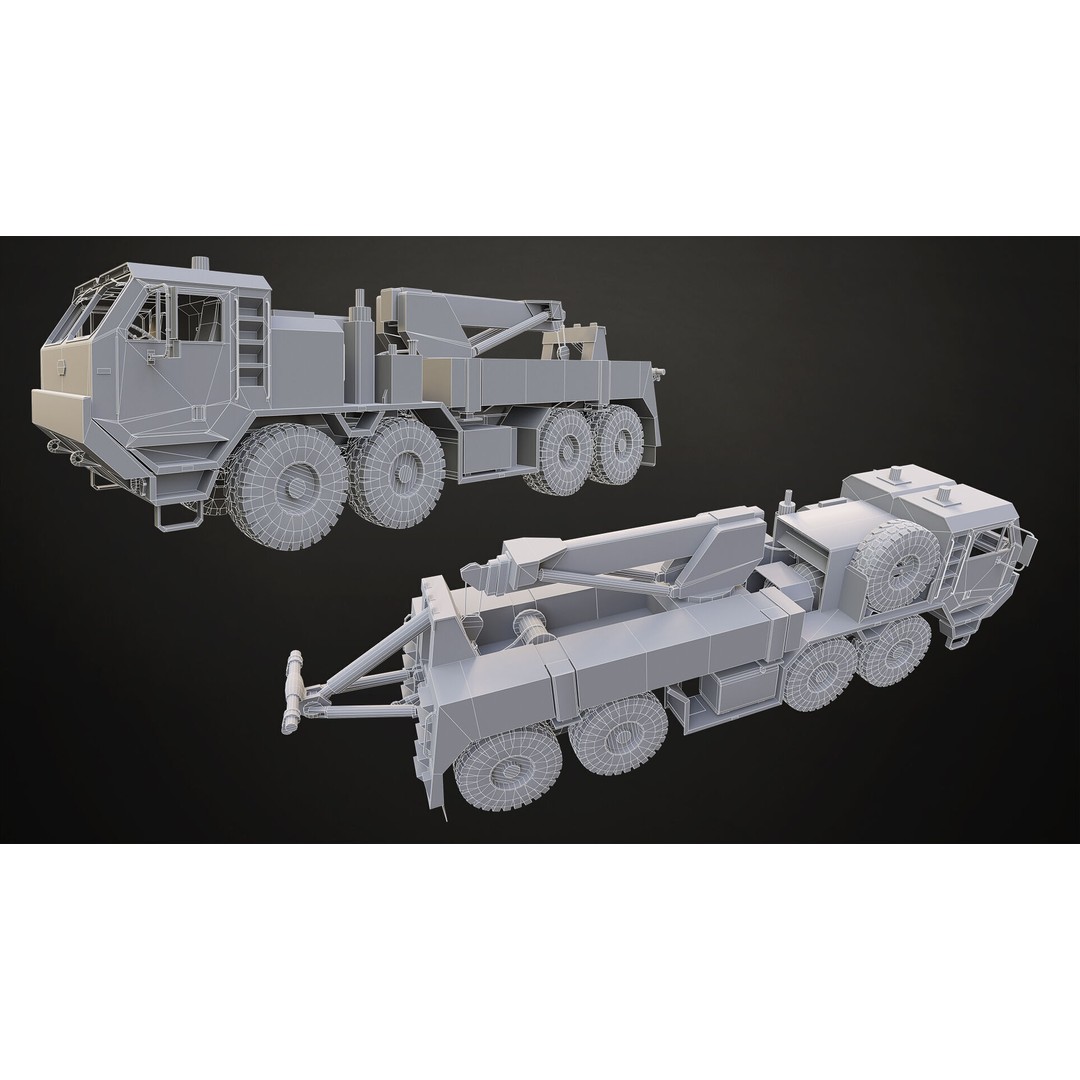 Heavy Military Truck 3D Model – Low Poly Game Ready, FBX, OBJ - View 39