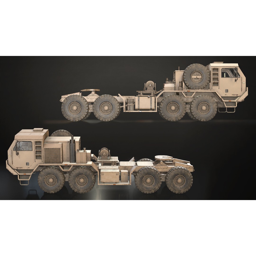 Heavy Military Truck 3D Model – Low Poly Game Ready, FBX, OBJ - View 5